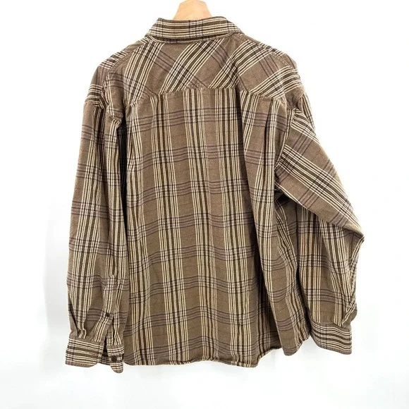 Bob Timberlake heavyweight flannel shirt outdoor cabincore work brown XL - Picture 11 of 12